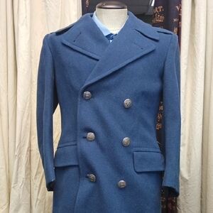 Men's Double-Breasted Blue Coat